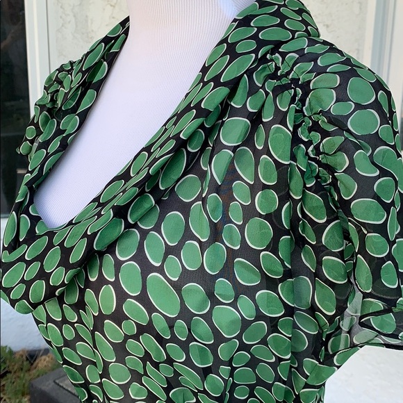 VTG 00s Anthro Odille Silk Abstract Spot blouse - Picture 4 of 11